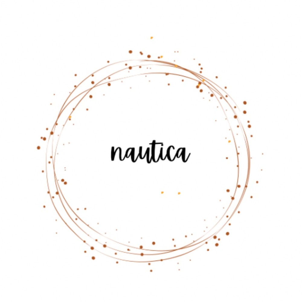 Nautica Circular Art Print with Gold Accents